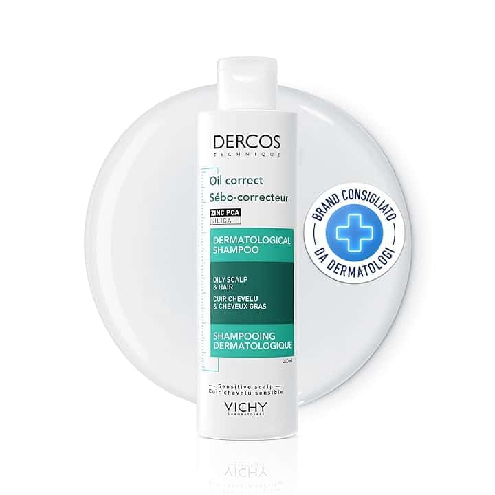 Vichy Dercos, Shampoo Sebo Regolatore Trattante, Per Capelli Grassi, Azione Purificante, Capelli Più Voluminosi, Senza Appesantire, Con Complesso Sebo-Normalizzante, 200 ml