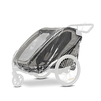 hauck Parapioggia per Rimorchio Bici Bambini Bike N Walk Duo 67 x 64 x 100 cm - Copertura Antipioggia con Bordo Catarifrangente e Aperture di Ventilazione, Facile da Montare - Trasparente
