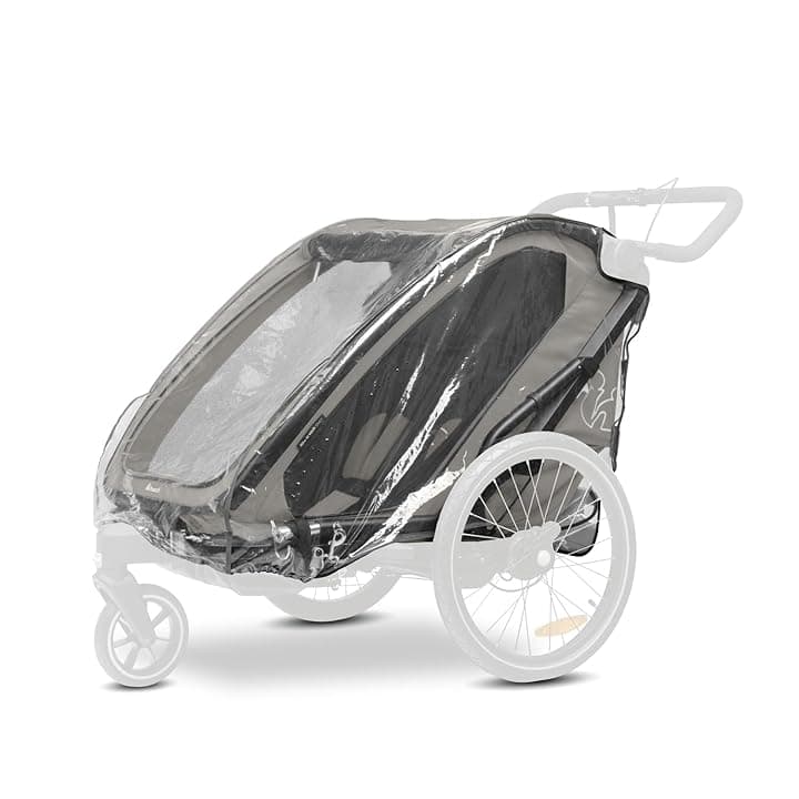 hauck Parapioggia per Rimorchio Bici Bambini Bike N Walk Duo 67 x 64 x 100 cm - Copertura Antipioggia con Bordo Catarifrangente e Aperture di Ventilazione, Facile da Montare - Trasparente