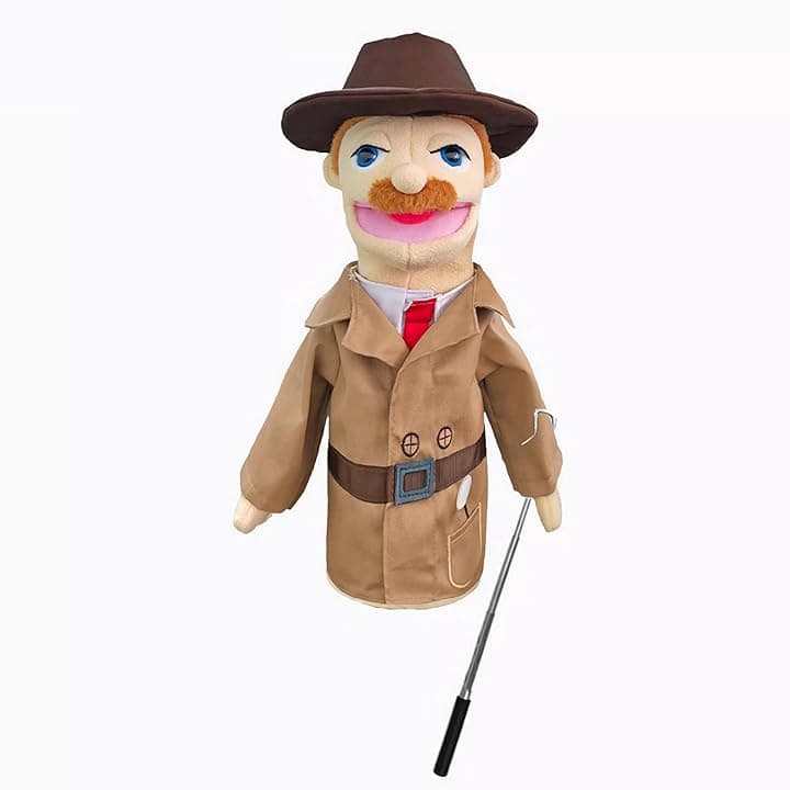 Burattini teatrali per bambini,include insegnante,poliziotto,pirata,detective,ecc.con bocche aperte mobili,perfetti per raccontare storie,insegnare,regali per festival,1 pezzo con joystick