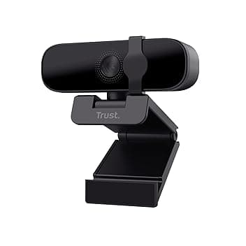 Trust Tanor 1080p Webcam PC con Microfono, Web Camera PC USB con Filtro Privacy, Fuoco Fisso 30 FPS, Plastica Riciclata 85%, Videocamera Full HD per Laptop Desktop Mac Windows Skype Zoom Teams