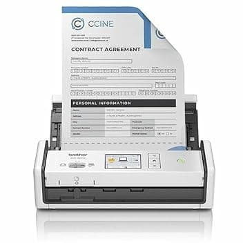 Brother ADS1800W | Scanner compatto e portatile A4 | 30 ppm/min | ADF 20 fogli | Alimentazione da PC tramite USB-C | Touchscreen 7,1 cm | WiFi