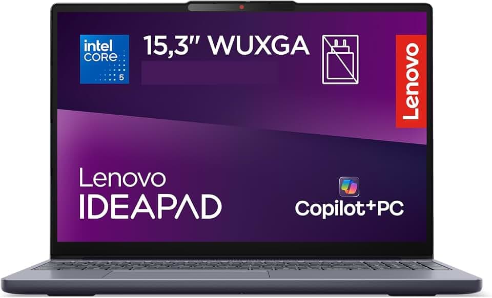 Lenovo IdeaPad Slim 3 Notebook 15" IPS, Intel Core 5 320, RAM 16GB, 512GB SSD, Windows 11 Home, WiFi 6, Laptop per Casa, Ufficio, Studio, Multitasking, Uso Quotidiano - Caricatore non incluso