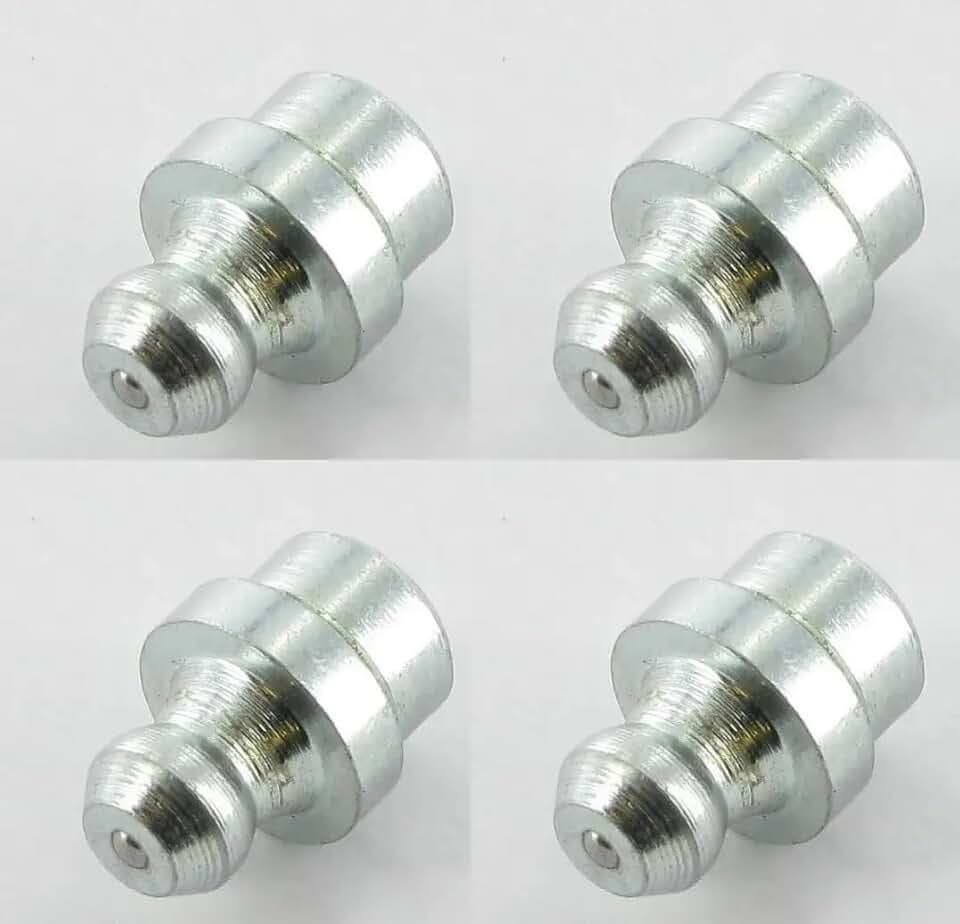 cyclingcolors 4x Ingrassatori testine Grasso Raccordo trattore moto auto tagliaerba tosaerba acciaio, M8 180°