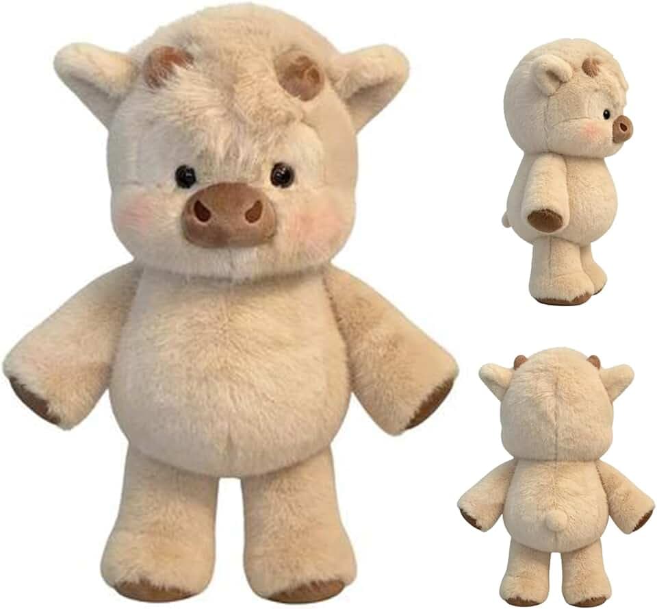 Peluche Muccas Che Corre, 45CM Peluche Di Muccas Delle Highlands, Adorabile Morbido Mucce Peluches Che Corre Pelosa Animale, Alleviare Stress Animale Bambola Bovini Delle Highlands Peluches Cuscini