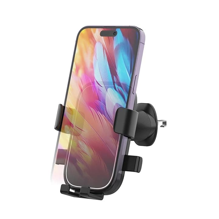 GRIFEMA Porta Cellulare Auto per Bocchette Aria con Bloccaggio Automatico, Rotazione 360° e Uso con Una Mano per Smartphone 4.7-7 Pollici anche con Custodia Global Recycled Standard