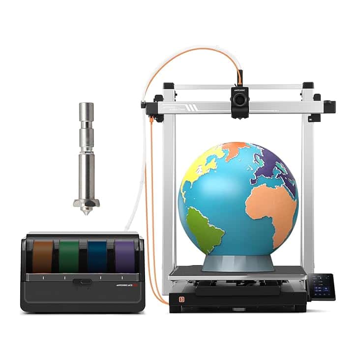 Anycubic Kobra 3 Max Combo Stampanti 3D,Dimensioni di Stampa 420*420*500mm, 600mm/s Stampa Multicolore Veloce,Asciugatura Stampa in uno Adatto a tutti Principali Filamenti,Realizza una Stampa Uniforme