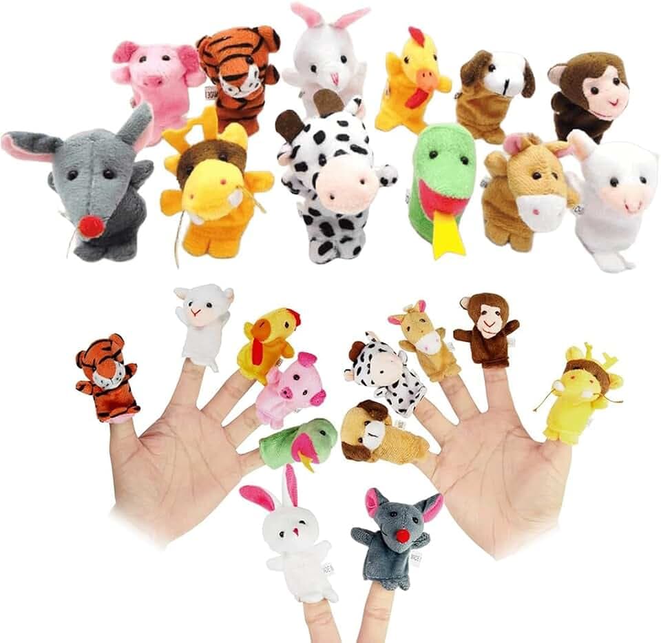 12 Pcs Bambole da dito regalo di compleanno per bambini, set di peluche per ragazzi e ragazze, regalo per Natale, Pasqua e feste per bambini(animale)