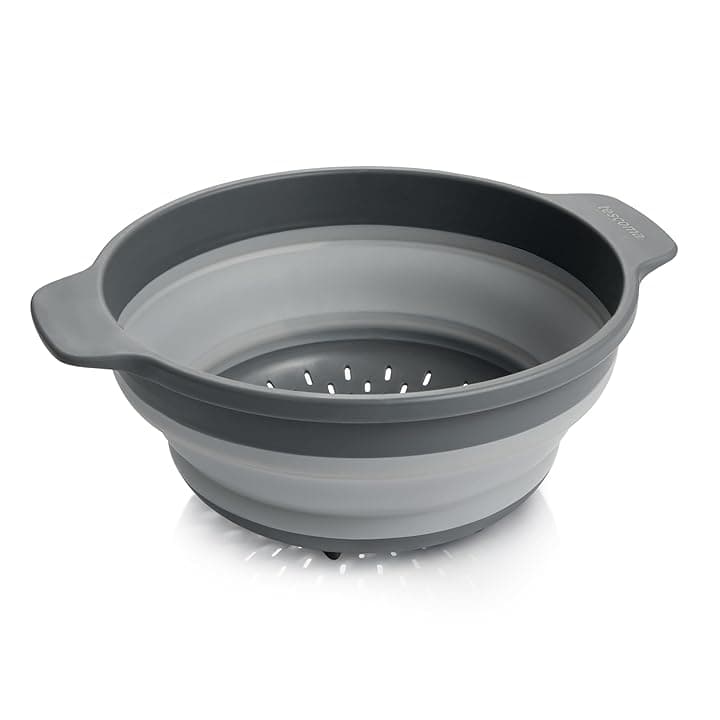 Tescoma 428540 Scolatutto scolapasta Pieghevole ø 24 cm, Linea GrandCHEF