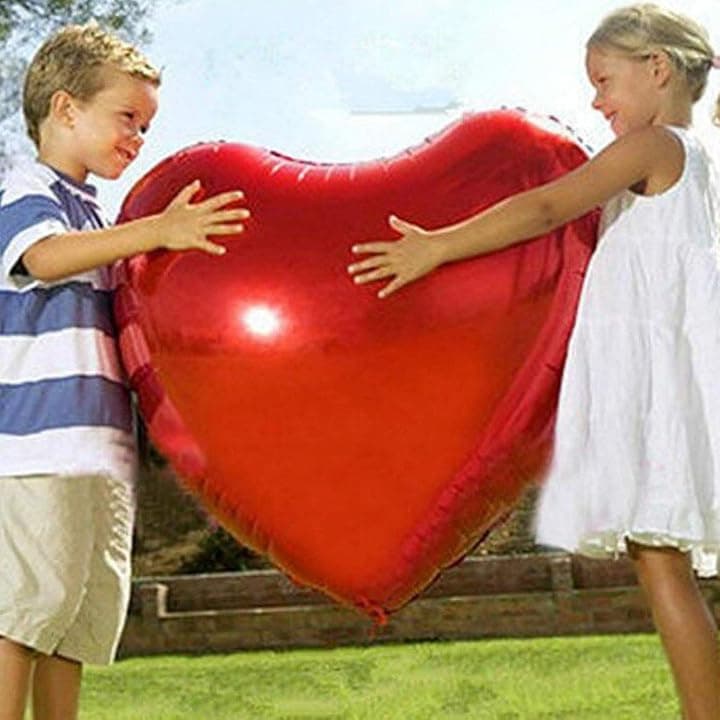 Palloncino a Forma di Cuore Rosso Gigante, Sagomato Cuore XXL ad Elio o Aria per Decorazione Romantica, San Valentino, Anniversario Matrimonio e Fidanzamento
