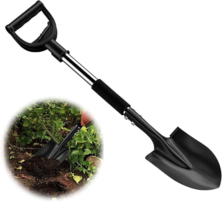 Vanga a Punta, 78cm Pala a Vanga in Acciaio con Impugnatura a D per Terreni duri e Sassosi - Adatta per Lo Scavo di Giardinaggio in Campeggio/Argento