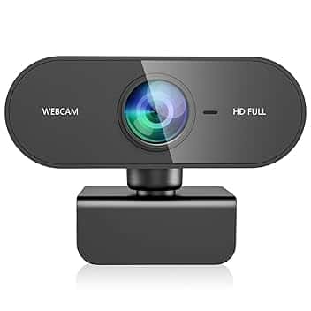 Webcam pc con Microfono, Web Cam Full hd 1080P 30fps usb pc Camera, Rotazione di 360 Gradi Plug & Play Web Camera per Windows Macos Linux Zoom Streaming Youtube Skype Gaming Video