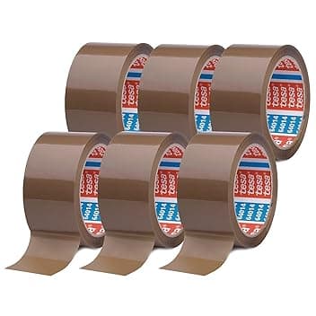 tesapack 64014 PP Nastro Adesivo Marrone - Resistente all'invecchiamento e allo strappo - Silenzioso e fortemente adesivo - Confezione da 6 Rotoli - 66 m x 50 mm
