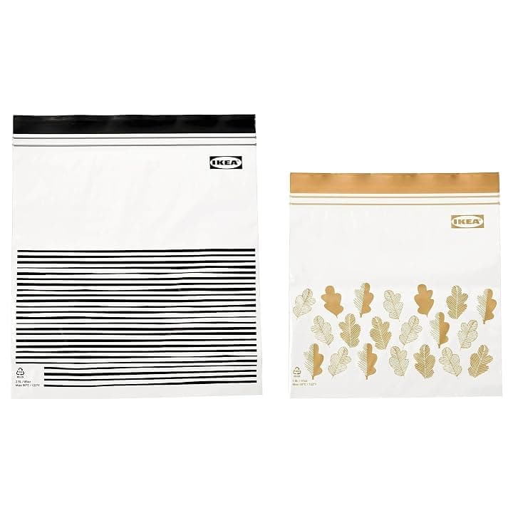 Ikea, Sacchetti richiudibili Istad, 1 confezione da 50 pezzi, 25 da 1,2 litri e 25 da 2,5 l, per freezer, qualità alimentare, colore viola, plastica, Grey