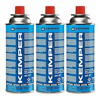 KEMPER - Cartouche gaz butane 220g Pack de 3 Bonbonnes de gaz UN2037 Bouteilles pour appareils à gaz