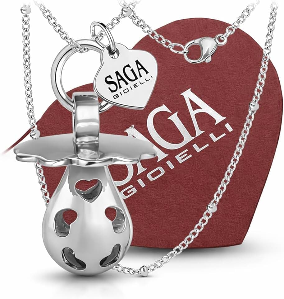 SAGA GIOIELLI Collana Chiama Angeli Gravidanza, Richiamo Degli Angeli, Collana Lunga Gravidanza, Ciuccio Sonoro
