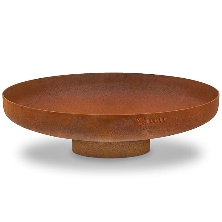 BBQ-Toro Braciere Ø 80 cm | effetto ruggine | Braciere da esterno con gamba di supporto | Braciere in ruggine | Braciere per il giardino, braciere, Garden Fire Pit, Fire Bowl