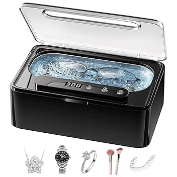 Phniti Pulitore Ultrasuoni, Ultrasonic Cleaner da 47KHz, Pulitore Ultrasuoni Apparecchio Denti 330ml Portatile con 3 Modalità da Pulitore Ultrasuoni Gioielli per Occhiali, Gioielli, Protesi Dentarie, Anelli