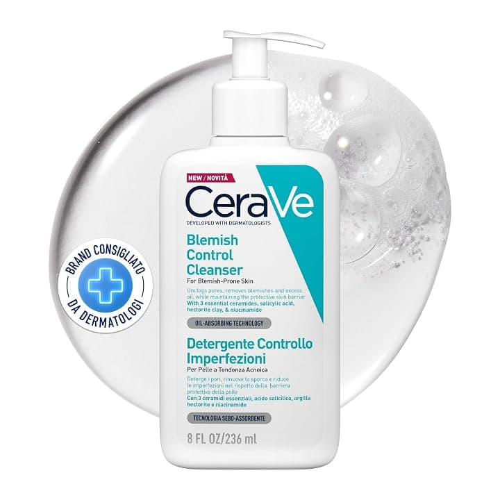 CeraVe Detergente Controllo Imperfezioni, Per Pelle Grassa Acneica, 236 ml