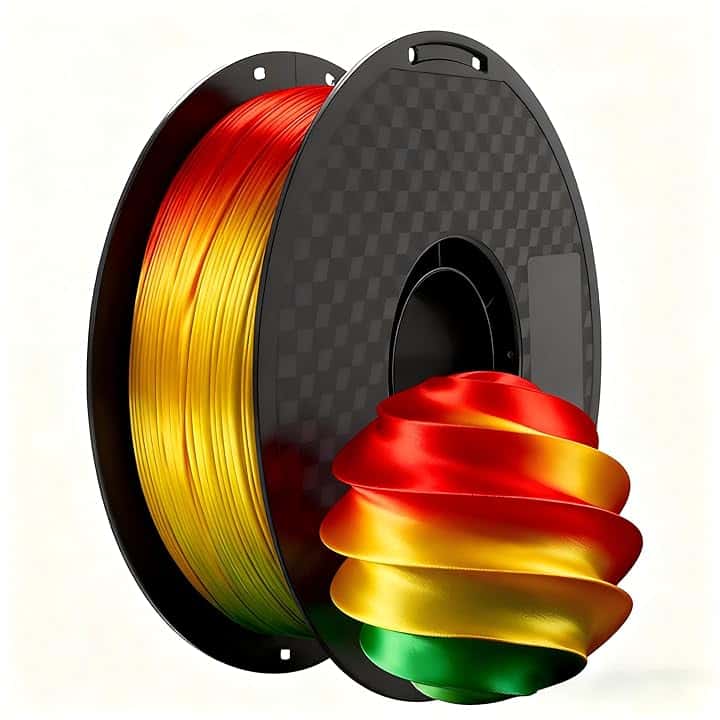 Filamento per stampante 3D PLA di seta da 200 g, materiale per modellazione gradiente, 1,75 mm, filamento di stampa ad alta velocità, maggiore resistenza, per stelle sensoriali e fidget star