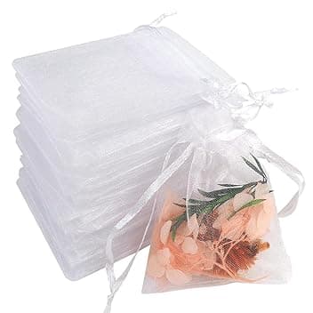 soodyoow Soodyoow Sacchetti Confetti, 100 Sacchetti in Organza, 7 x 9 cm Sacchetti in Organza con Coulisse, Sacchetto Regalo in Organza, Gioielli Sacchetto, Sacchetti Bustina Organza per Nozze Regalo Caramella