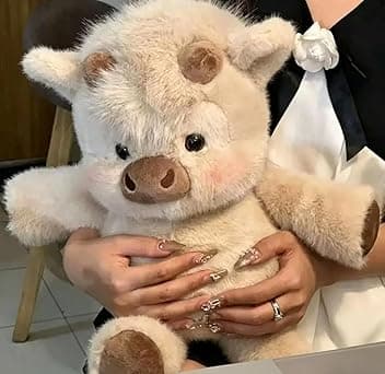 Generico Peluche Mucca che Corre, Giocattolo di Peluche di Cinghiale Selvatico, Zampe Mobili Interattive, Adorabile Bambola Antistress 45 cm, Animali di Peluche Morbidi per Bambini, Donne (Cachi)