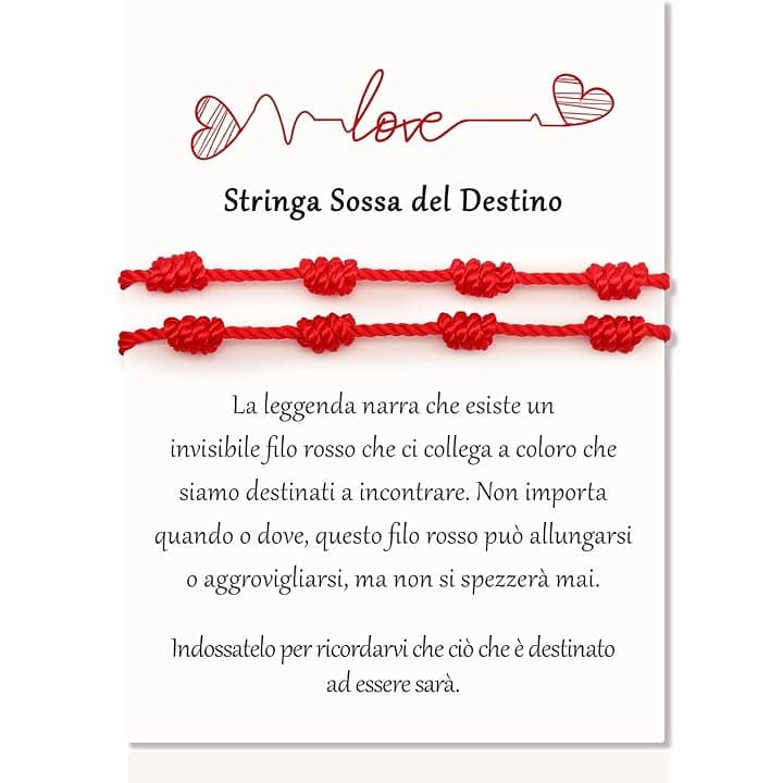 XIANGLONGY 2 Pezzi di Filo Rosso del Destino, Braccialetti Rossi Regolabile, Bracciale Filo Rosso del Destino, Amuleto Della Possessione, Unisex, Comodo da Indossare, Alla Moda e Versatile