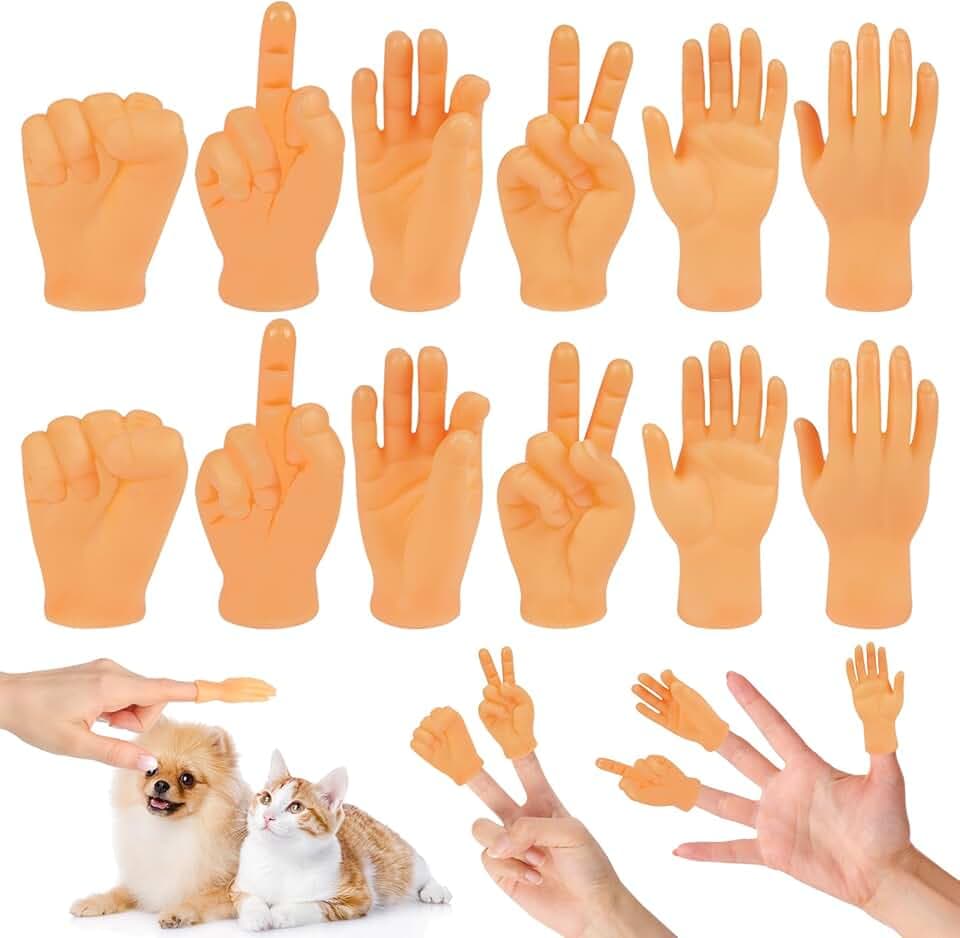 Aolso Mini Mani, 12 Pezzi Tiny Hands, Piccole Mani Manine Marionette da Dito, Marionette da Mano per Famiglia Amico Giochi Festa