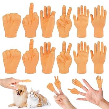 Aolso Mini Mani, 12 Pezzi Tiny Hands, Piccole Mani Manine Marionette da Dito, Marionette da Mano per Famiglia Amico Giochi Festa