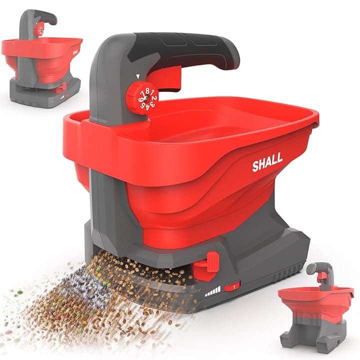 Shall Seminatrice Universale a Batteria Ricaricabile, spandiconcime Elettrico da 7,2 V, Adatto per la salatura Stradale, la rimozione della Neve e la Semina, Batteria e caricabatteria Inclusi
