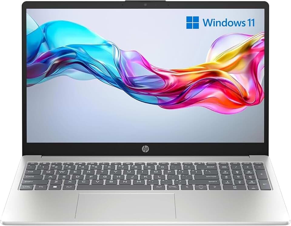 HP Laptop 15-fd0015sl, PC Portatile 15", Display 15.6" FHD Antiriflesso, Notebook, Intel Core i7 1355U, 16GB RAM, 512GB SSD, Intel Iris Xe, Webcam TNR, Windows 11, Computer Portatile, Argento, QWERTY
