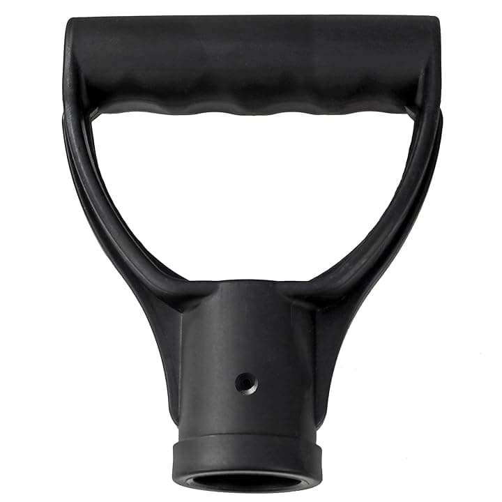 KeyMet Maniglia a D in plastica per pala da neve, manico in legno massiccio, manico in alluminio per 32 mm