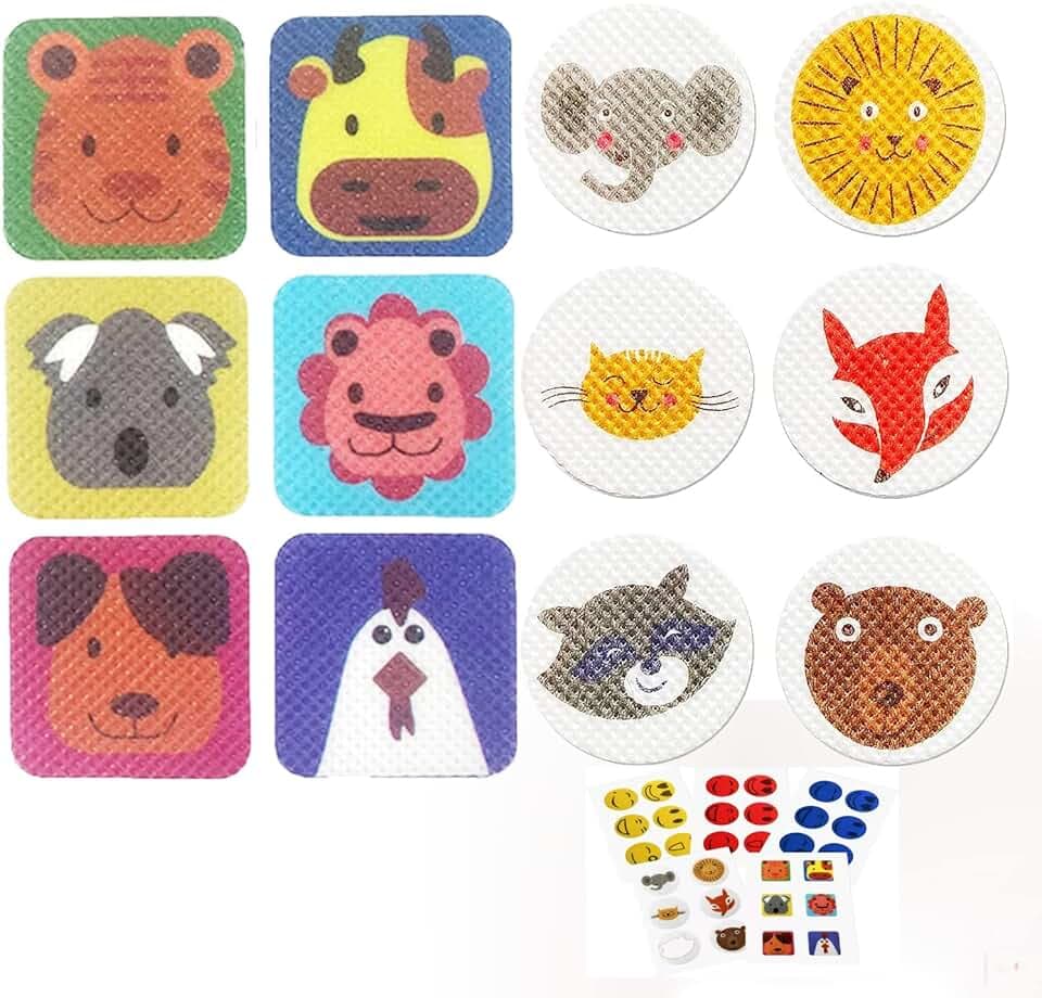 Repellente Zanzare Bambini,Adesivi per Zanzare RepellenteCerotti Repellenti per Zanzare,Anti zanzare Patches cerotti autoadesivi naturale repellente per bambini,multicolore- 60pz