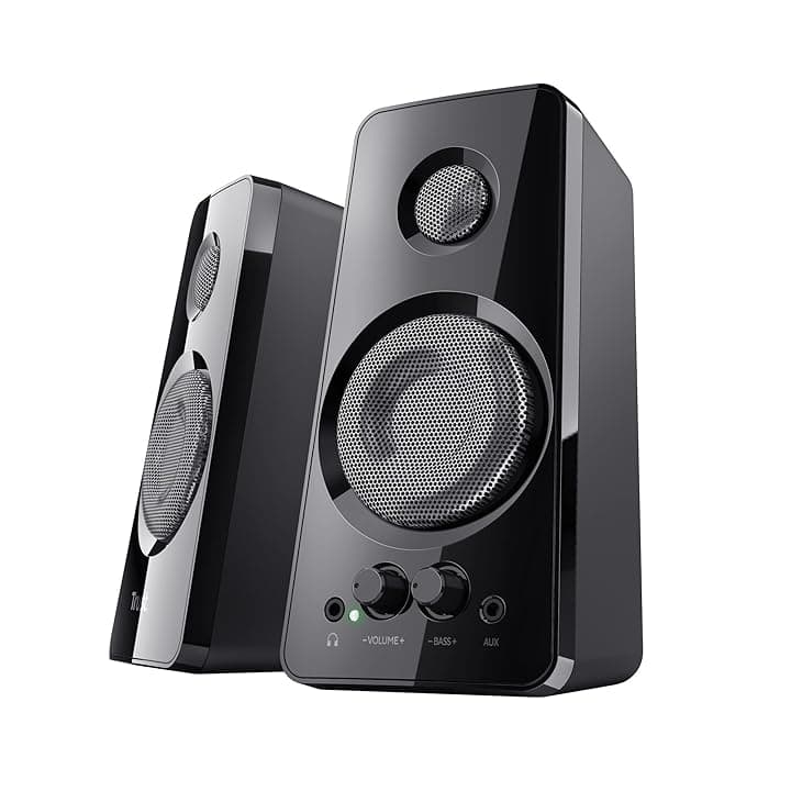 Trust Tytan Set di Casse per PC Fisso 2.0, 36 W, Altoparlanti con Alimentazione USB, Jack AUX 3.5 mm, Connessione Cuffie, Casse PC per Computer, Portatile, Tablet, Telefono - Nero