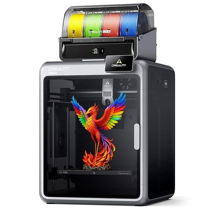 Creality K2 Pro Combo (A) Stampante 3D, Max 600 mm/s, Leveling Automatico Totale, Stampa Multicolore con CFS, Doppia Telecamera AI, Sistema Motore Step-servo, 300x300x300 mm