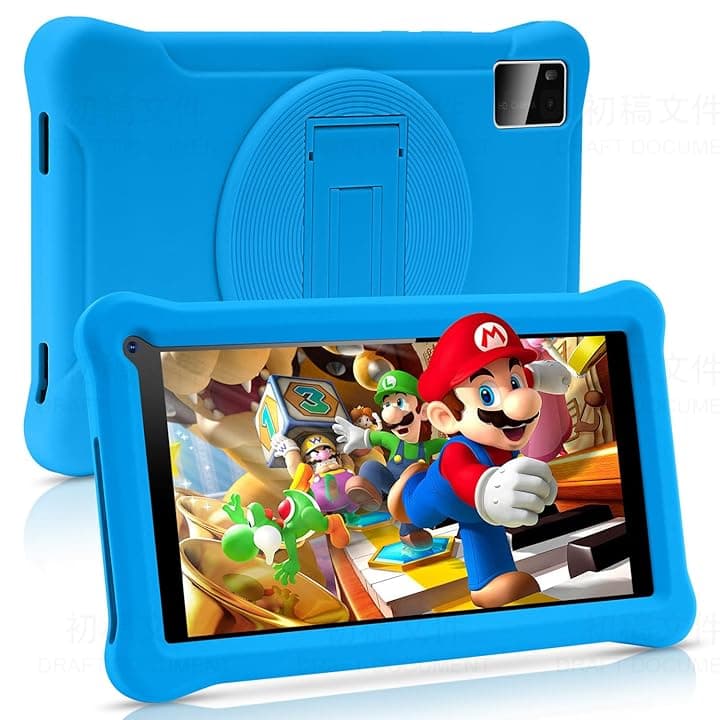 SUMTAB Tablet per Bambini 7 Pollici,8 RAM 64GB ROM (TF CARD 128GB) Google Certificated, Kids Software Pre-Installed, Wifi,Tablet PC con Custodia Protettiva per Tablet Antiurto