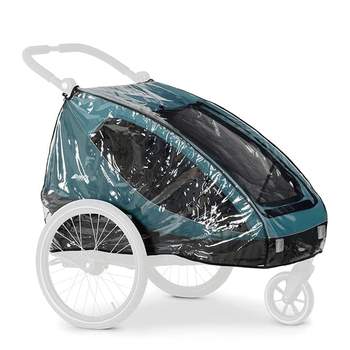 hauck Parapioggia per Rimorchio Bici Dryk Duo e Dryk Duo Plus - Telo Antipioggia con Fori di Ventilazione - Facile da Fissare con Chiusura a Strappo - Pieghevole - Trasparente