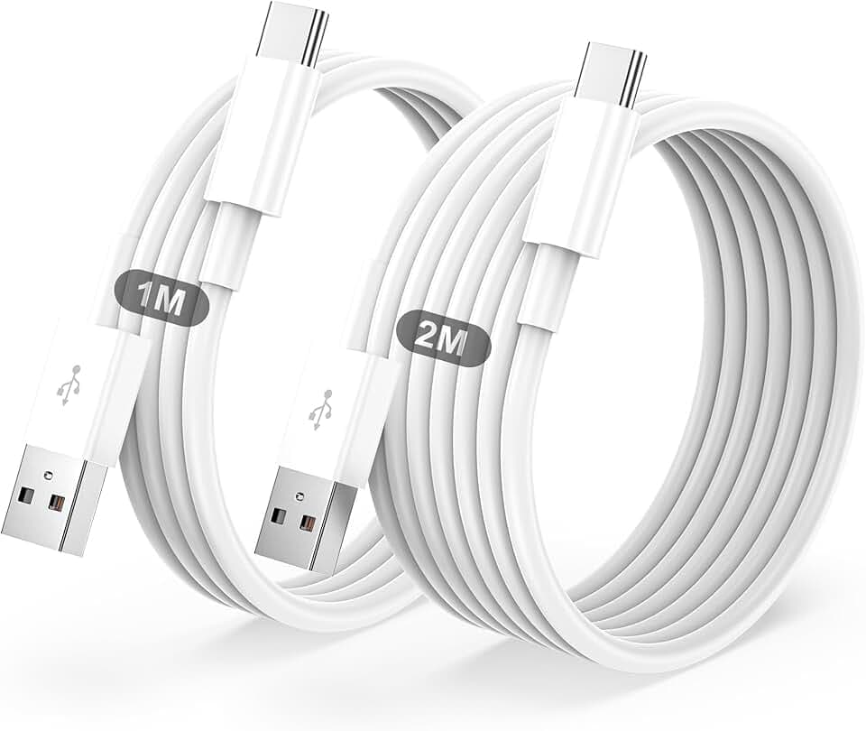 Cavo USB Type-C,Per Originale Cavetto USB A a USB C Cellulare Ricarica Rapida 2Pezzi 1M+2M,Per iPhone 17/16/15/Pro/Plus/Pro Max/Air,Per Samsung Galaxy S24/S23+/Ultra/S22/A53/A54/iPad Pro/Air/cavi