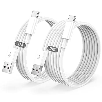 Cavo USB Type-C,Per Originale Cavetto USB A a USB C Cellulare Ricarica Rapida 2Pezzi 1M+2M,Per iPhone 17/16/15/Pro/Plus/Pro Max/Air,Per Samsung Galaxy S24/S23+/Ultra/S22/A53/A54/iPad Pro/Air/cavi