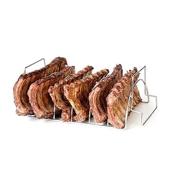 Barbecook Supporto per Costine Barbecue in Acciaio Inox, Supporto grigla per Barbecue, 34,5x20x15cm
