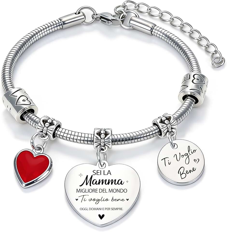 Montrestar Regalo Mamma Bracciale Festa Della Mamma, Regali Braccialetto, Sei la MAMMA Migliore del Mondo Regalo per Donna Mamà Natale Compleanno Festa Della Donna