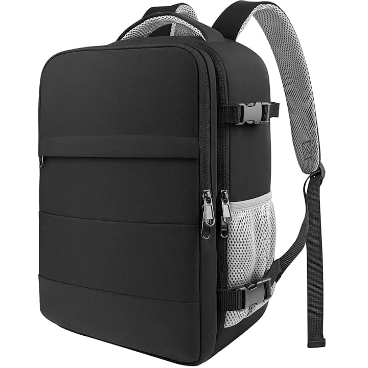 HOTOR Zaino Ryanair 40x20x25 - Zaino da Viaggio Porta PC di Grande Capacità, Multi-Tasca, Bagaglio a Mano Compatibile Ryanair per Uomo e Donna, per Pendolarismo, Viaggi in Aereo e Trekking, Nero
