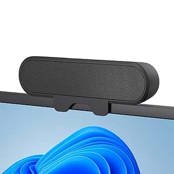 Inwa Altoparlante per PC, Monitor USB con Clip on, 10 W con Audio HD, Clip per 5-30MM Monitor, Altoparlante per PC, Laptop, Cellulare, Desktop, Outdoor, Plug and Play (Nero)