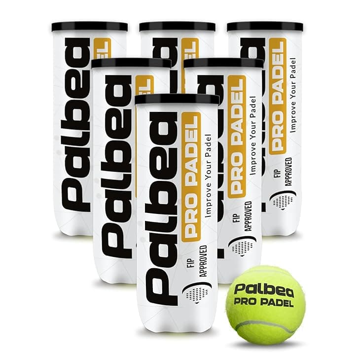 Palbea PRO PADEL - Palline Padel Approvate FIP - Cartoni da 6/9/12/14/20/24 Tubi - Palle Padel con Feltro HV ad Alta Visibilità e Qualità. Per Allenamenti e Tornei. Pressurizzate, Durature e Veloci.