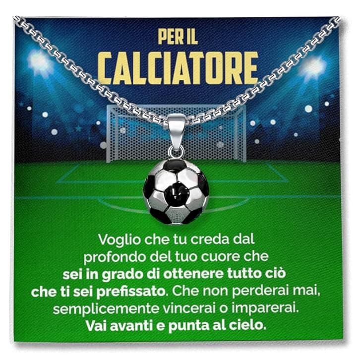 SOFIA FERRER Regalo Bambino 7, 8, 9, 10, 11 Anni Maschio, Collana Ragazzo Acciaio, Regali Ragazzo 12 Anni, Ciondolo Calcio Bambino, Regalo Bimbo Maschio, Natale, Figlio, Nipote