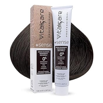 Vitalcare | +Sense - Crema per Colorazione Permanente Professionale Capelli, Senza Ammoniaca, Resorcina, PPD, Siliconi, 6/00 Biondo Scuro, 100ml