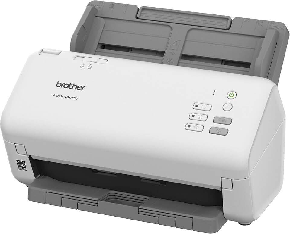 Brother Scanner desktop professionale ADS-4300N con velocità di scansione elevate, duplex e rete EPEAT