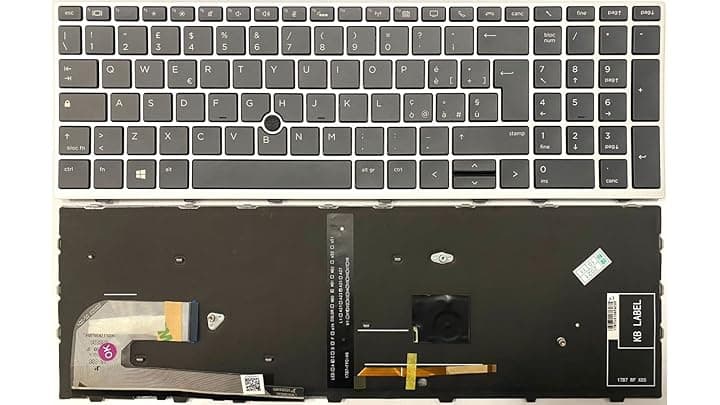 Tastiera Italiana per HP per Notebook Zbook 15u G5, Zbook 15u G6 RETROILLUMINATA E TRACKPAD Frame Silver