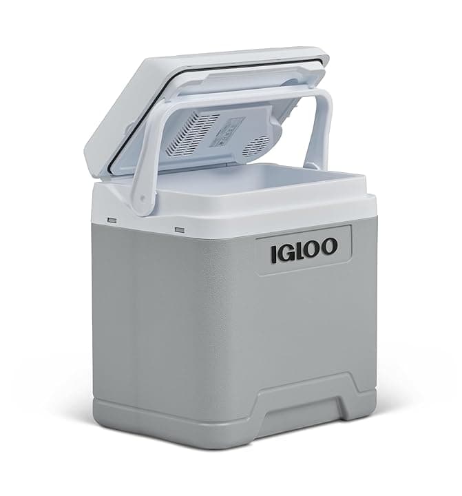 IGLOO IE27 Frigo Elettrico, 12V e 230V, 27L – Mini Frigorifero Compatto per Auto, Campeggio, Viaggi, Barca e Festival – Leggero, Portatile, con Vano Portacavo e Modalità Eco/Max
