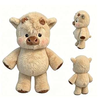 Generico Running Cow Plush - 45 Cm Peluche Cinghiale Che Corre, Vitello Che Corre, Simpatico Cinghiale CheCorres, Peluche Di Pecora, Per Uomini, Donne, Bambini E Adolescenti